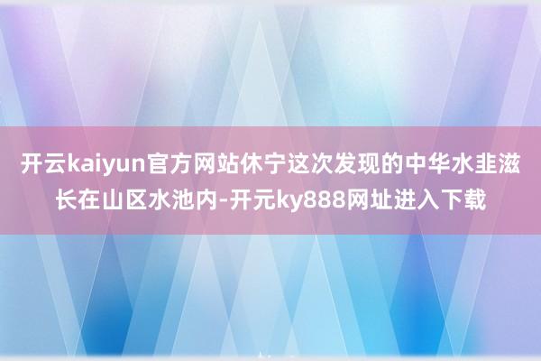 开云kaiyun官方网站休宁这次发现的中华水韭滋长在山区水池内-开元ky888网址进入下载