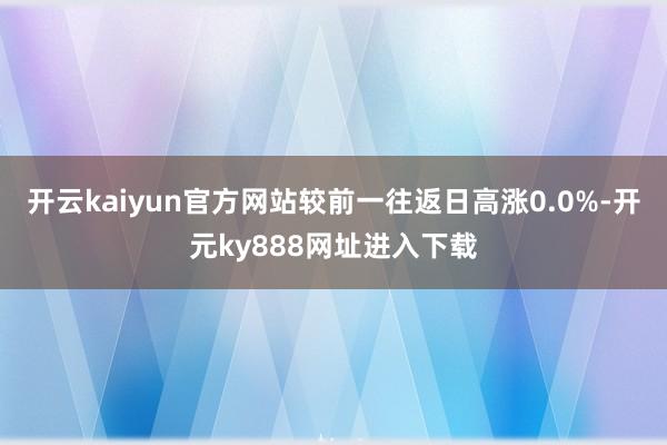 开云kaiyun官方网站较前一往返日高涨0.0%-开元ky888网址进入下载