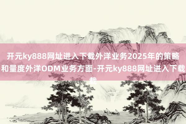 开元ky888网址进入下载外洋业务2025年的策略和量度外洋ODM业务方面-开元ky888网址进入下载